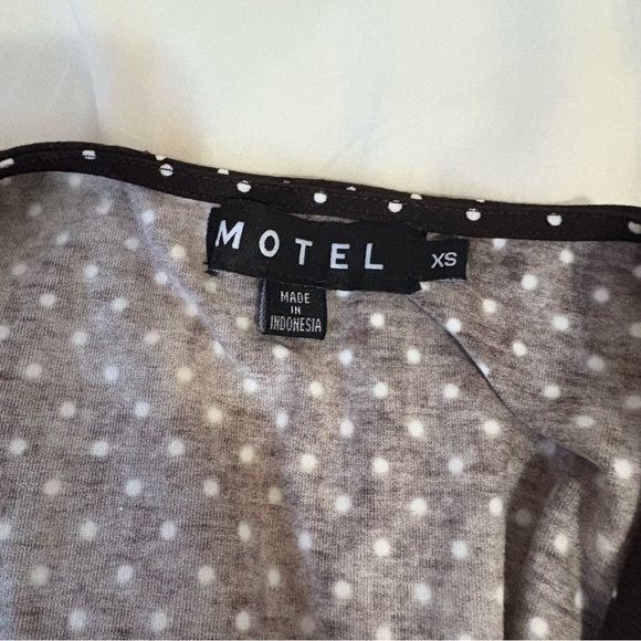 Motel Rocks LANAI MINI DRESS IN MICRO POLKA BROWN - Picture 6 of 6